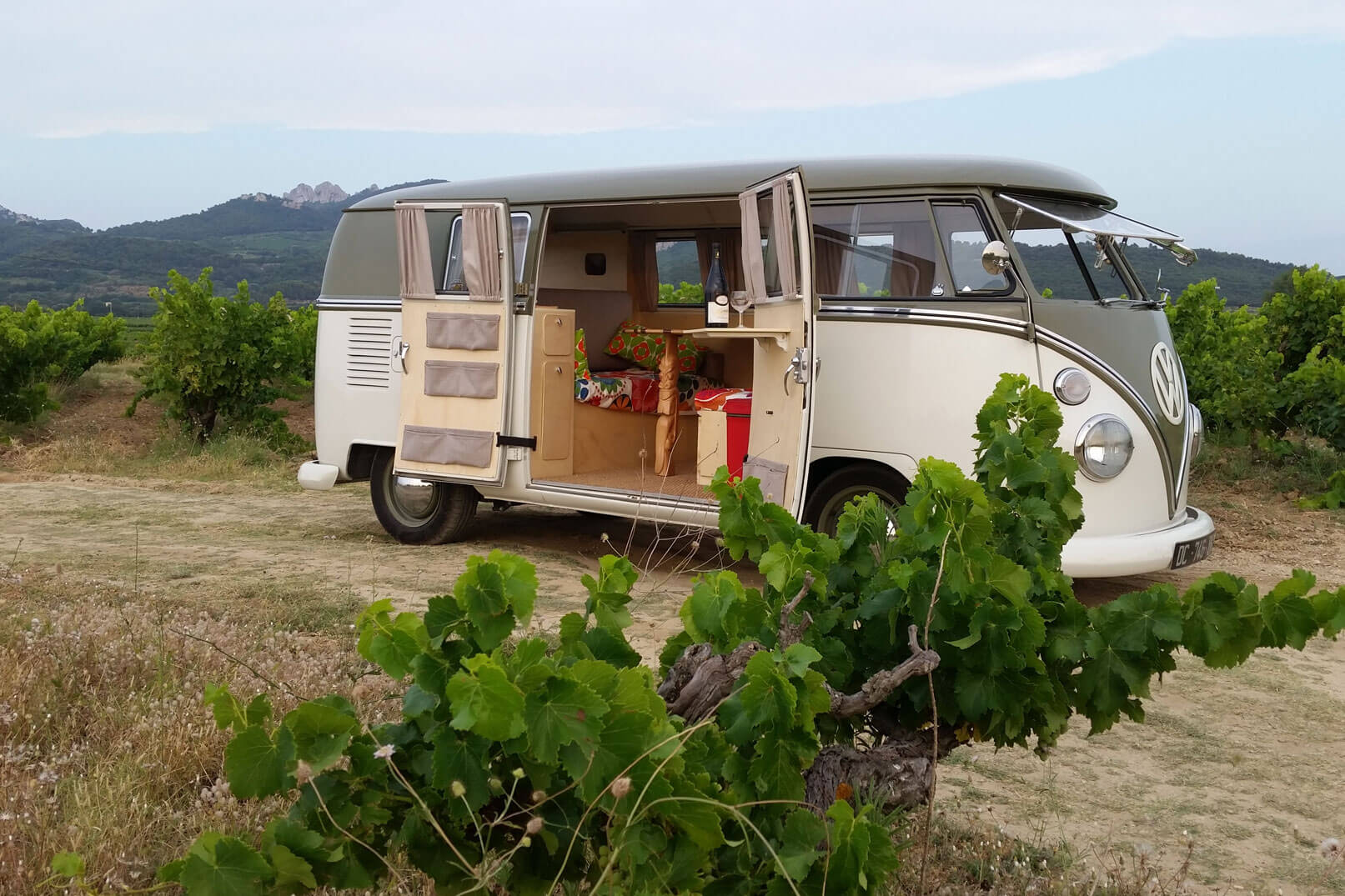 Expérience en van dans les vignes