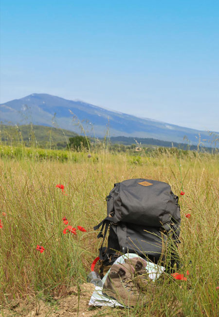 Wanderrucksack im Ventoux